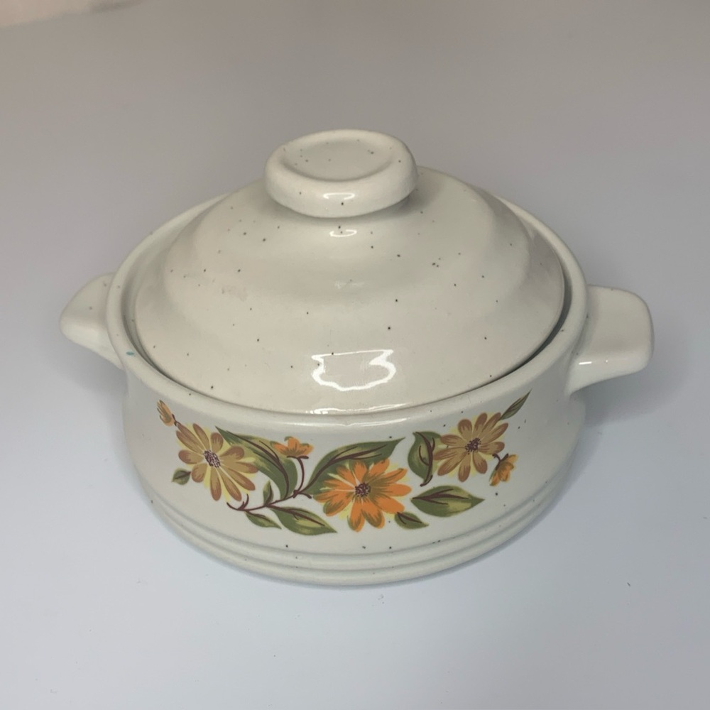 Vintage 70’s Floral Ceramic mini Casserole Dish